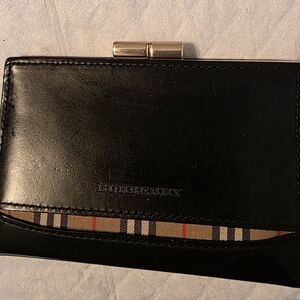 Burberry Black and Gold Business Card Case/Coin Purse/Earbud Holder
